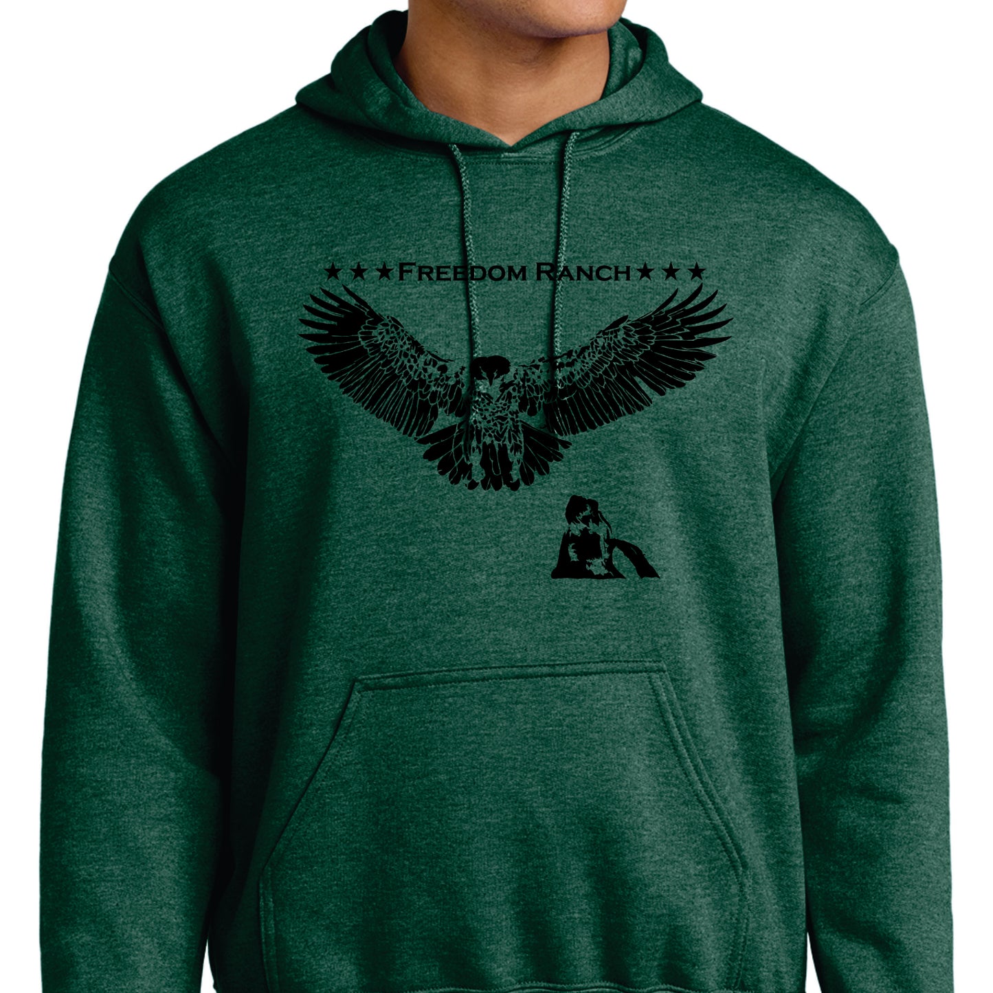 Freedom Ranch Black & White Eagle Hoodie