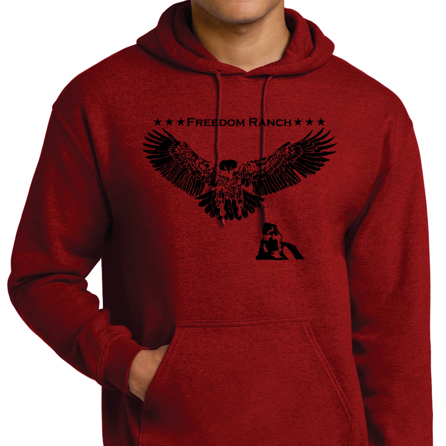 Freedom Ranch Black & White Eagle Hoodie