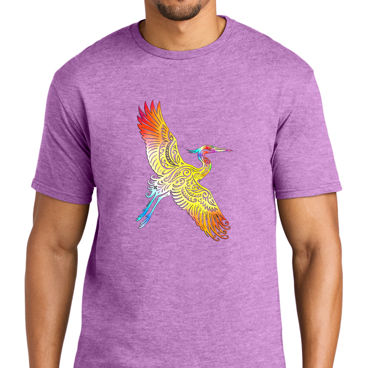 Flying Watercolor Heron Swag X T-shirt