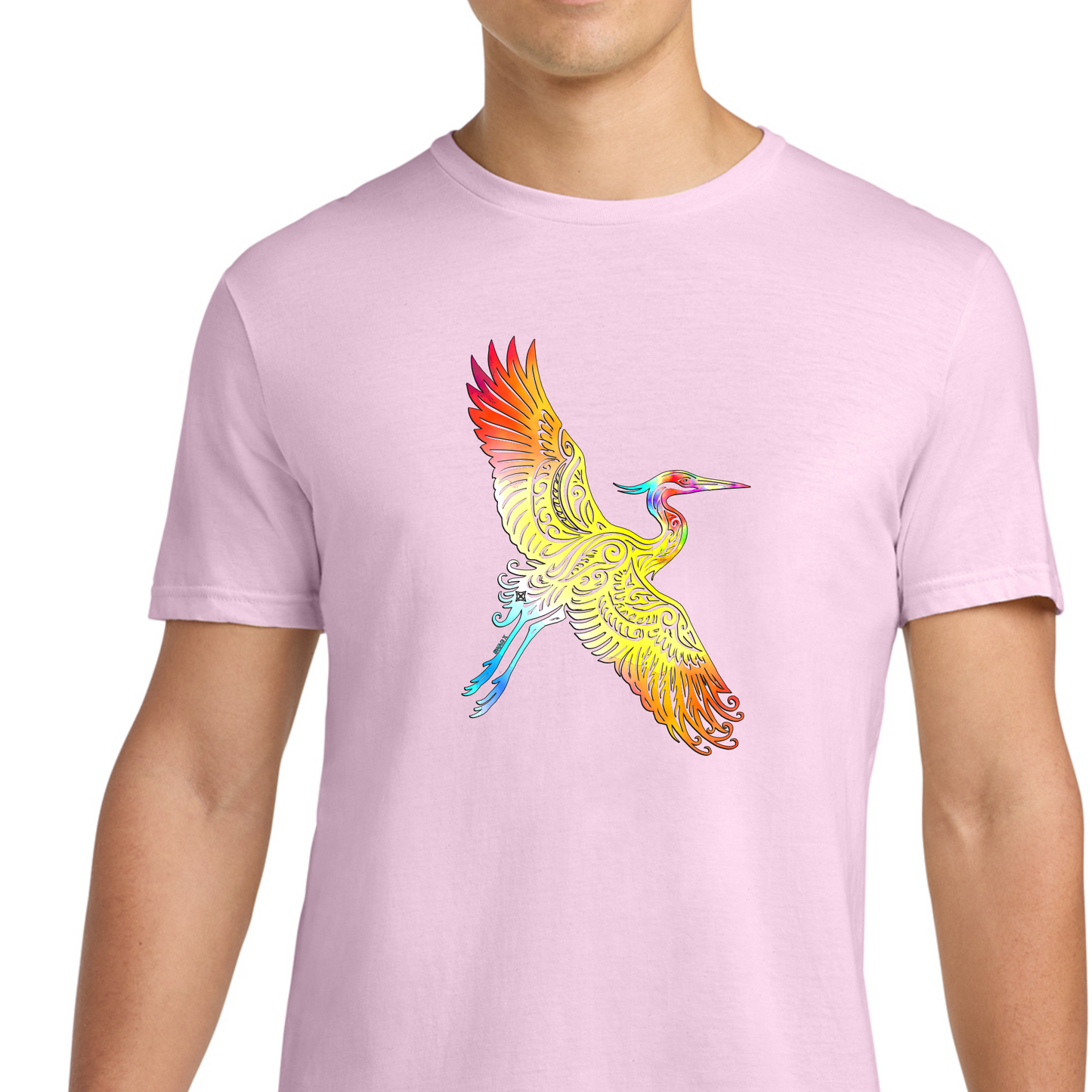 Flying Watercolor Heron Swag X T-shirt