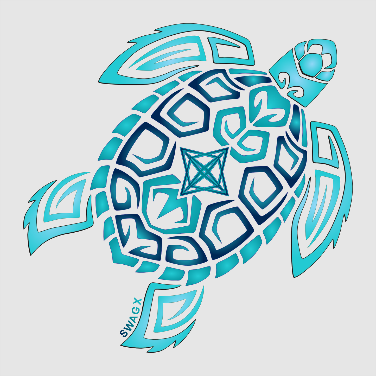 Teal Turtle Swag X T-shirt