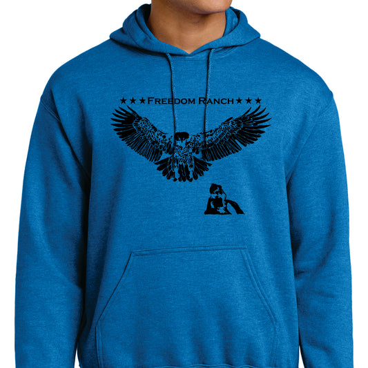 Freedom Ranch Black & White Eagle Hoodie