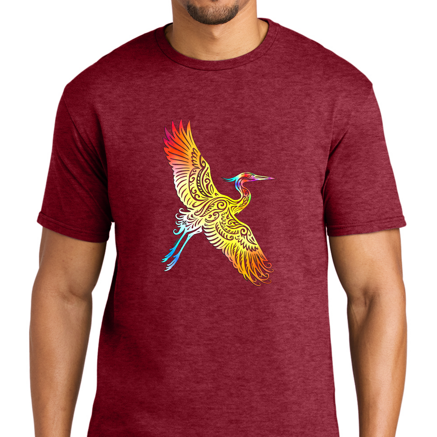 Flying Watercolor Heron Swag X T-shirt