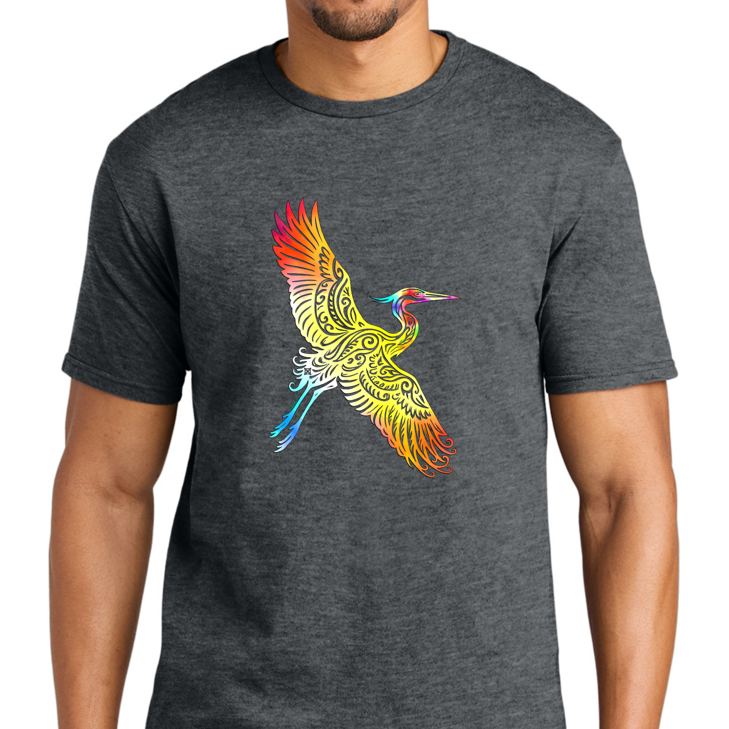 Flying Watercolor Heron Swag X T-shirt