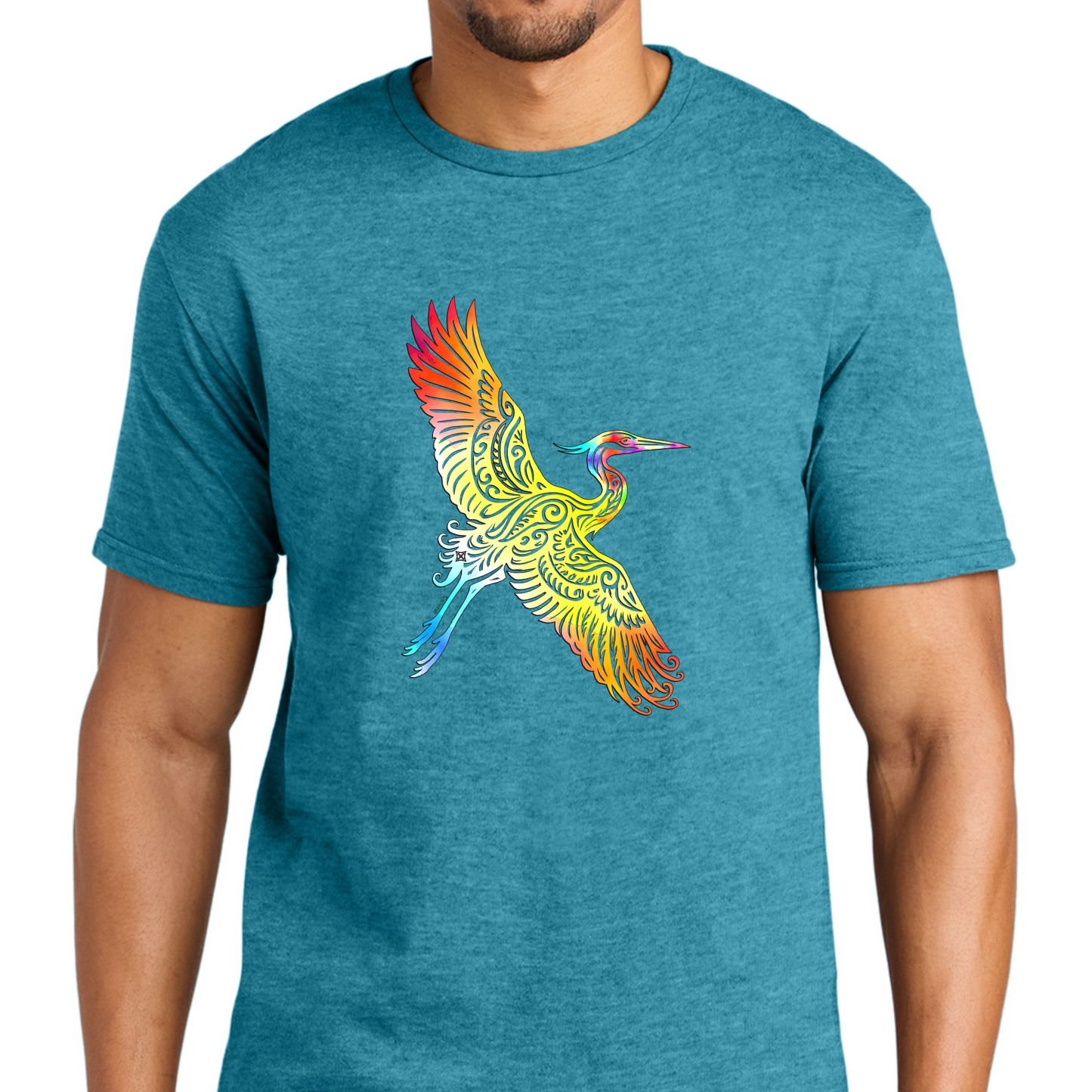 Flying Watercolor Heron Swag X T-shirt