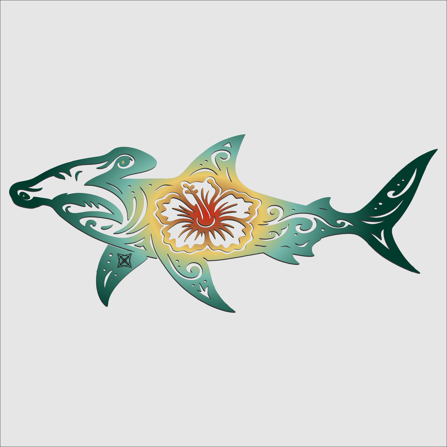 Hibiscus Hammer Head Shark Swag X Hoodie